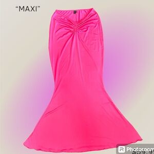 PINK SHEIN MERMAID MAXI SKIRT